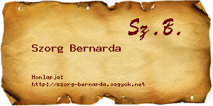 Szorg Bernarda névjegykártya